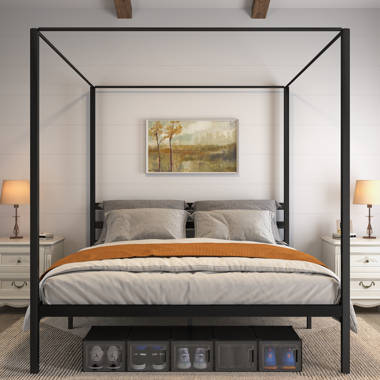 Celeste metal canopy bed on sale cosmoliving by cosmopolitan